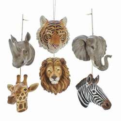 Item 100519 Jungle Animal Head Ornament