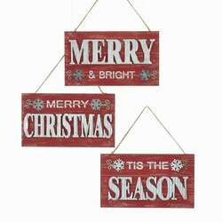 Item 100554 Red Christmas Sign Ornament