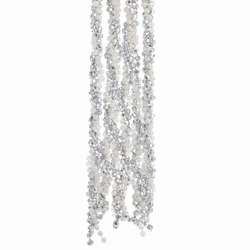 Item 100602 thumbnail 9 Foot Silver White Twisted Bead Garland