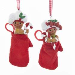 Item 100621 Gingerbread Boy/Girl With Oven Mitt Ornament