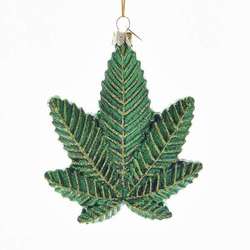 Item 100633 Cannabis Leaf Ornament