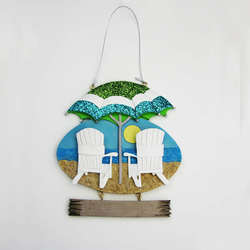 Item 100678 Adirondack Beach Chairs With Umbrella Ornament