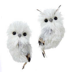 Item 100693 White/Silver Owl Ornament