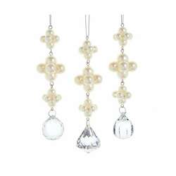 Item 100707 Pearl Dangle With Gemstones Ornament