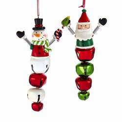 Item 100717 Snowman/Santa Jingle Bell Ornament