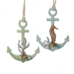 Item 100804 Anchor With Shells Ornament