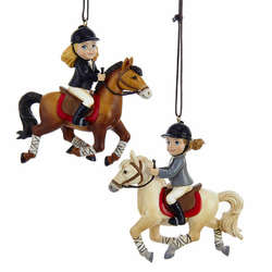 Item 100814 Girl Riding Horse Ornament