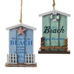 Item 100830 Beach Cottage Sign Ornament