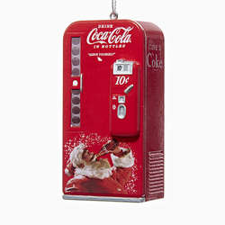 Item 100833 Coke Vending Machine With Santa Ornament