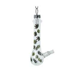 Item 100851 Glass Bong With Leaf Pattern Ornament