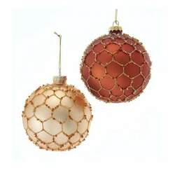 Item 100941 thumbnail Glass Honeycomb Wrapped Ball Ornament