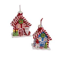 Item 101032 Battery Operated LED Lighted Candy House Ornament