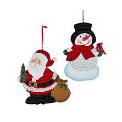 Item 101044 Santa/Snowman Pop It Fidget Ornament