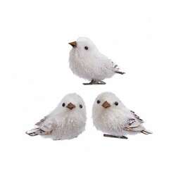 Item 101050 thumbnail White Tinsel Bird With Clip