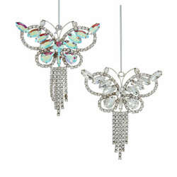 Item 101054 Iridescent Butterfly With Gem Ornament