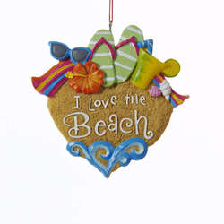 Item 101066 I Love The Beach Ornament