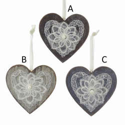 Item 101081 Heart With Lace Ornament