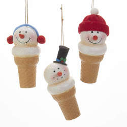 Item 101098 Snowman Ice Cream Ornament