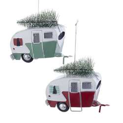Item 101127 Camping Trailer With Tree Ornament