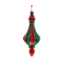 Item 101138 Glass Red Green Finial Ornament