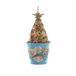 Item 101149 Coastal Bucket Of Starfish With Sand Ornament