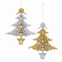 Item 101184 Silver/Gold Christmas Tree Ornament