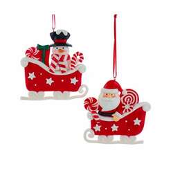 Item 101205 thumbnail Santa/Snowman Sleigh Ornament