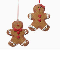 Item 101209 Glittered Gingerbread Boy/Girl Ornament