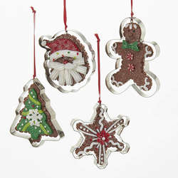 Item 101285 Santa/Gingerbread Man/Christmas Tree/Star Cookie Cutter Ornament