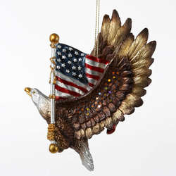 Item 101287 Patriotic Eagle With American Flag Ornament