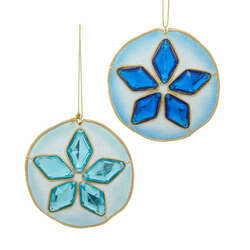 Item 101332 Blue Sand Dollar Gem Ornament