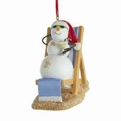 Item 101350 Snowman On Beach Chair Ornament
