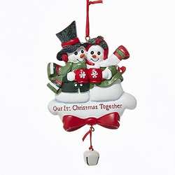 Item 101383 Our First Christmas Together Snowman Couple Ornament