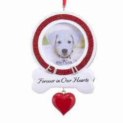 Item 101424 Forever In Our Hearts Dog Photo Frame Ornament
