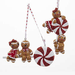 Item 101434 Gingerbread Boy/Girl With Lollipop Ornament