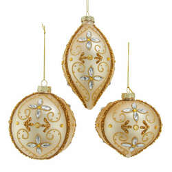 Item 101501 thumbnail Gold Ball Drop Onion With Gems Ornament