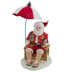 Item 101508 thumbnail Beach Santa With Umbrella Fabriche Figure