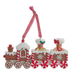 Item 101597 thumbnail Gingerbread Boy And Girl On Train Ornament