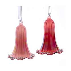 Item 101598 Glass Pink Bell Ornament