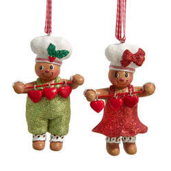Item 101600 thumbnail Gingerbread Boy/Girl Holding Hearts Ornament