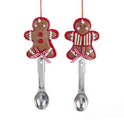 Item 101615 Gingerbread Man With Spoon Ornament 
