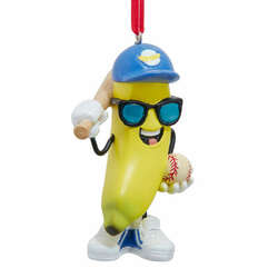 Item 101619 Banana With Baseball Bat Ornament