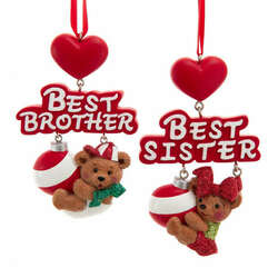 Item 101628 thumbnail Best Brother/Sister Bear Ornament