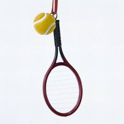 Item 101632 Tennis Racket With Ball Ornament
