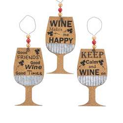 Item 101641 Wine Glass With Saying Ornament