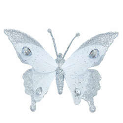 Item 101668 Silver Butterfly Clip Ornament