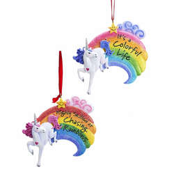 Item 101670 Unicorn With Rainbow Ornament