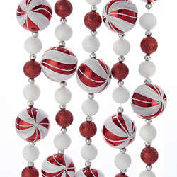 Item 101671 6 Foot Red & White Peppermint Candy Ball Garland