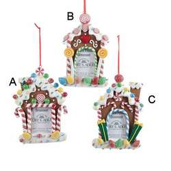 Item 101676 Gingerbread Candy House Photo Frame Ornament