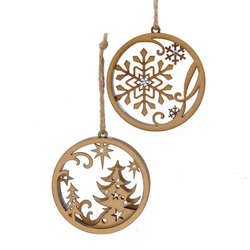 Item 101687 Brown Tree/Snowflake Circle Ornament